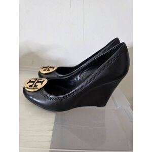 Tory Burch Black Lether Sally Pumps W5.5 (3.5" heel)